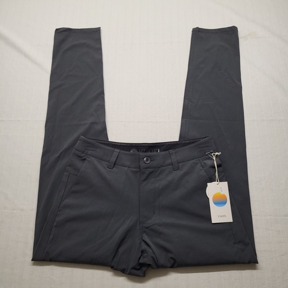 Vuori Aim Pants Mens 29/33 Slim Gray Polyester Stretch Performance Hiking Golf